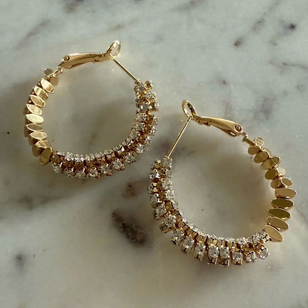 Elegant Gold and Silver Hoop Earrings